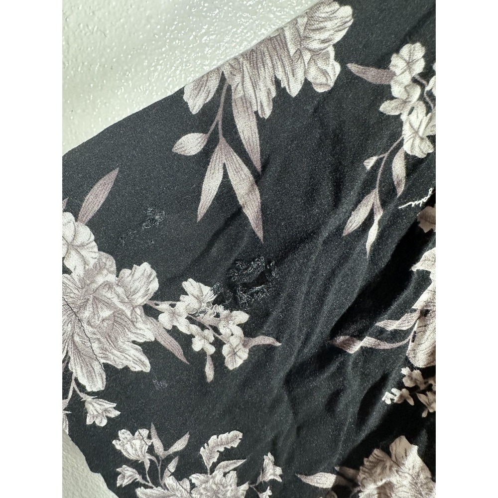 Spiritual Gangster Kimono Blouse Womens S/M Black Floral Tie Waist 3/4 Sleeve - Picture 9 of 10